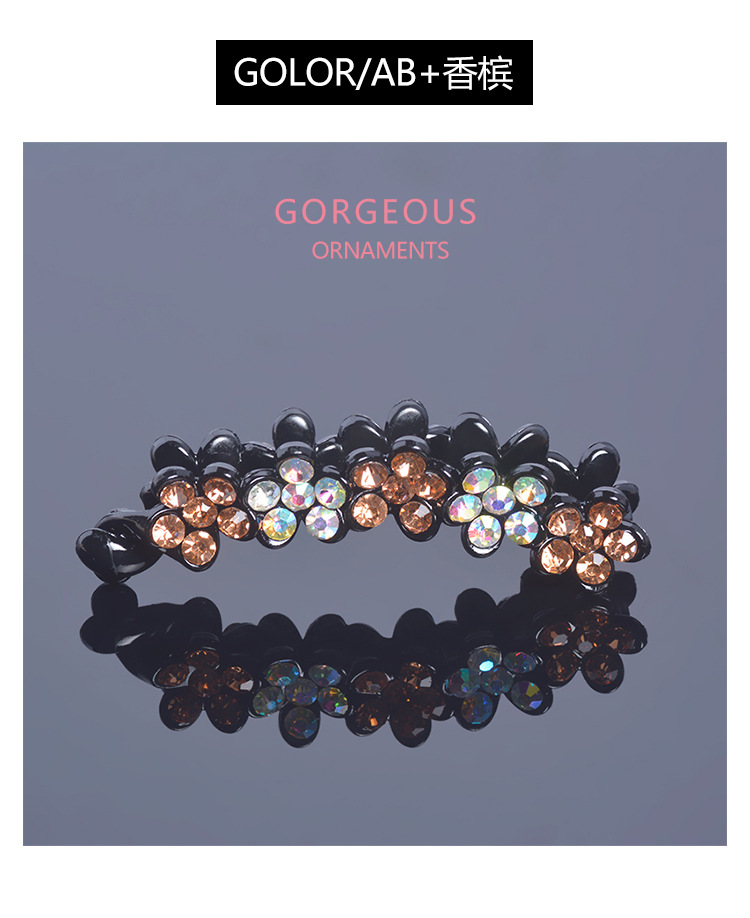 Wholesale Korean banana clips, vertical clips, ponytail hair clips, hair accessories, rhinestones, elegant twist clips, hair accessories, anti-slip top clips pic 5