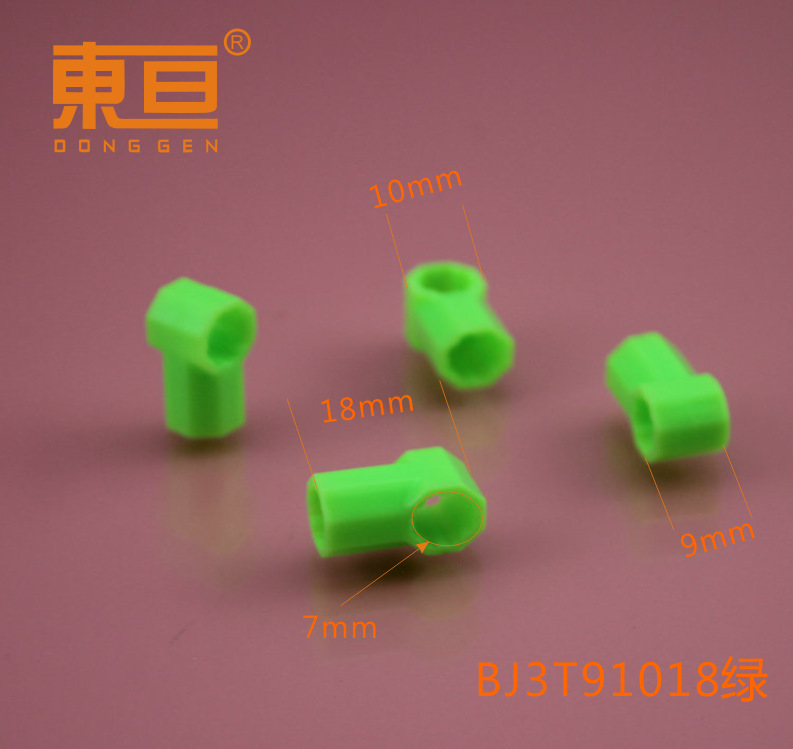 BJ3T91018 Green octagonal three-way connector, three-way connector, puzzle, toy accessory, technological building block parts pic 7
