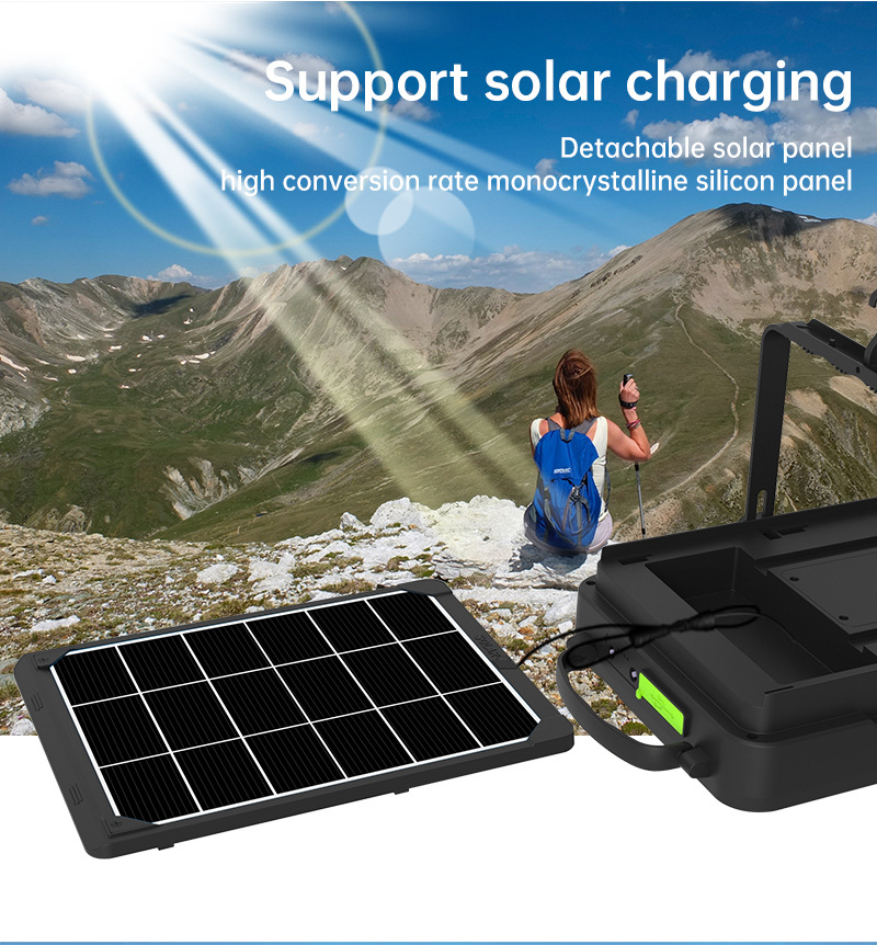 New high-brightness rechargeable LED lighting dual-light yellow and white solar floodlight emergency outdoor campsite hand-held lamp pic 20