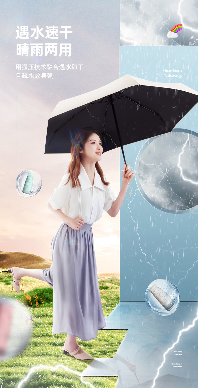 Sun protection and UV protection pocket 50% discount umbrellas, bulk wholesale of umbrellas, flat mini sun umbrellas, all-weather and all-weather sunshades pic 9