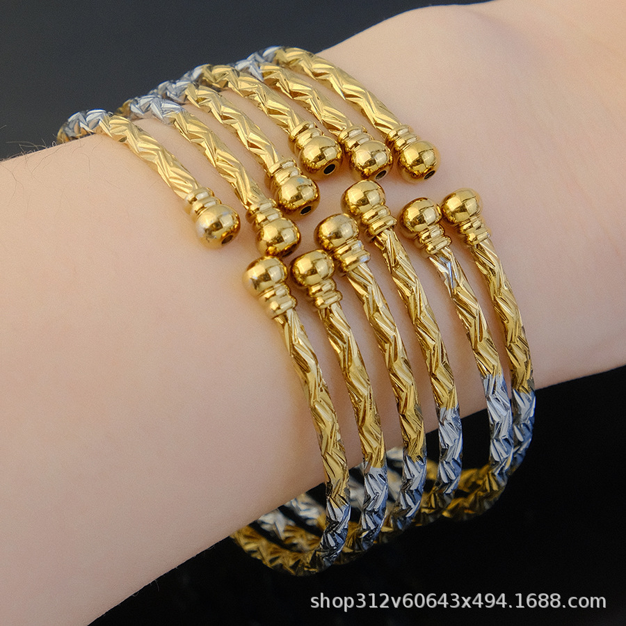 3MM gold-plated bracelet for women, African gold bead bracelet, gift for Ethiopian wedding brides pic 7