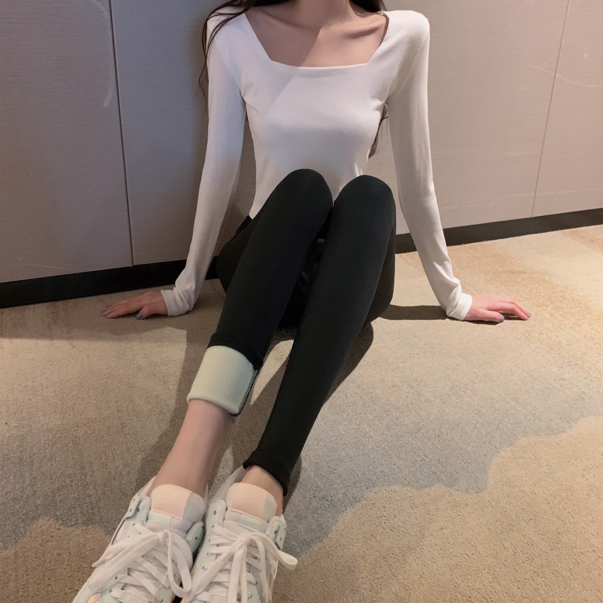 Three-point shark pants leggings for women, five-point summer thin tight-fitting outerwear, and nine-point letter-shaped belt-cinching and hip-lifting Barbie pants pic 54