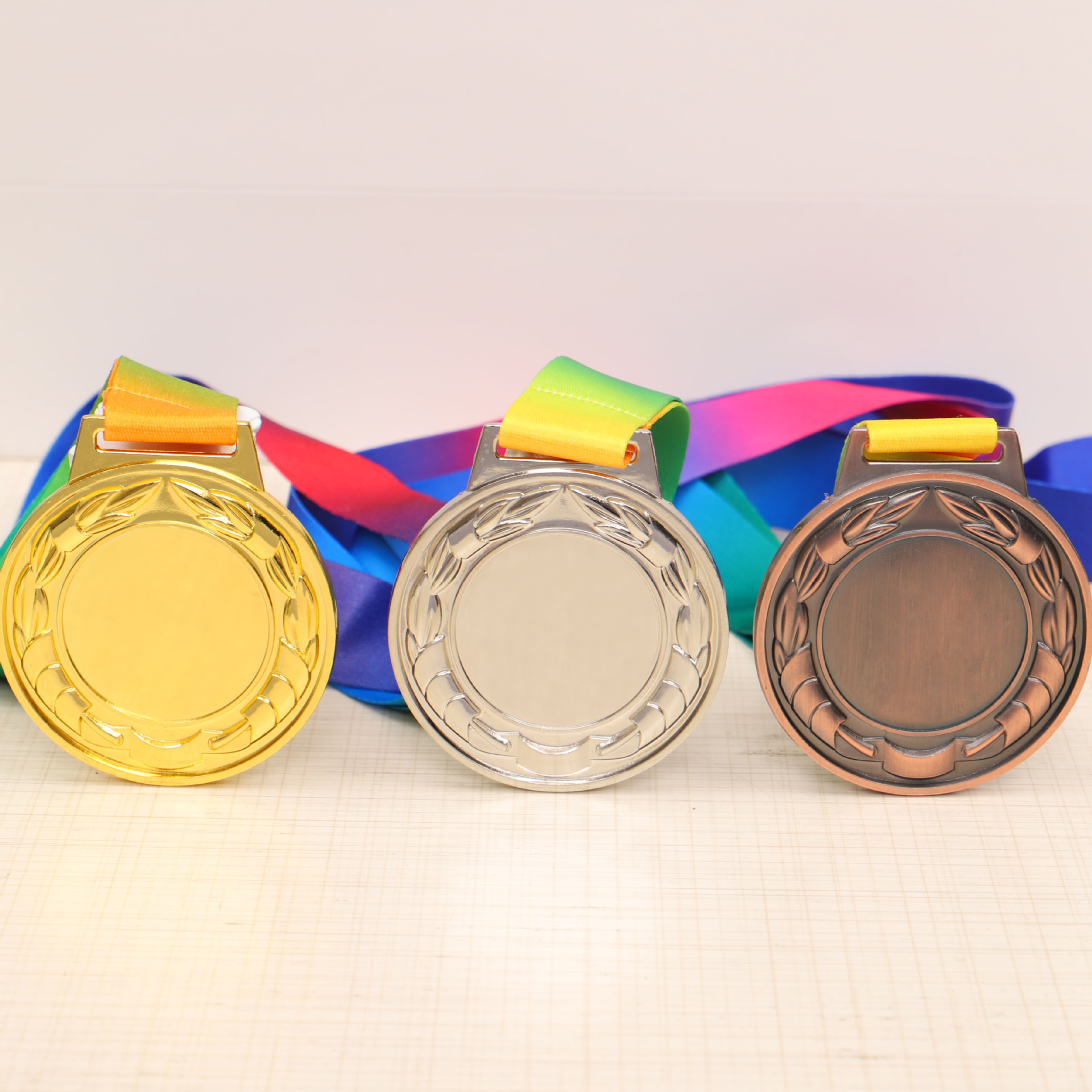 Ready-made universal metal MEDALS, marathon race wheat ear MEDALS, customized school sports meeting competition, kindergarten pic 17