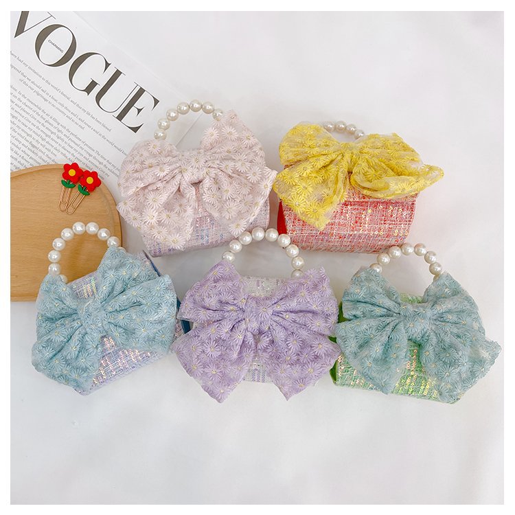 可爱女童斜挎包小香风时尚儿童手提斜背包包公主淑女珍珠包单肩包详情78