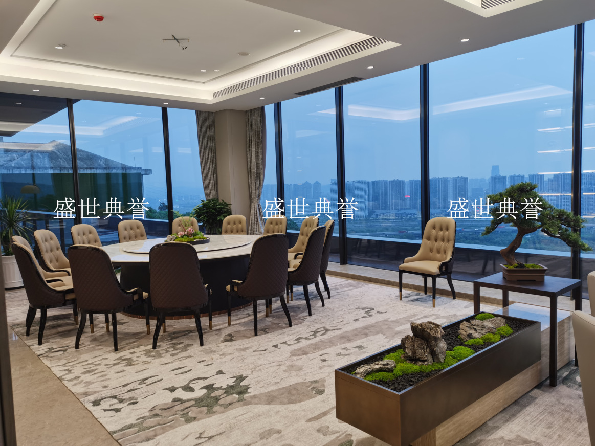 Solid wood furniture for five-star hotels in Hangzhou, seafood style, marble electric dining table, high-end club, light luxury large round table pic 23