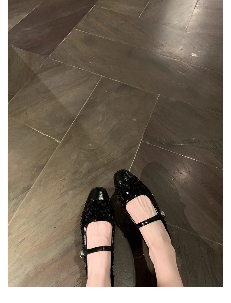 银色玛丽珍鞋亮片芭董舞鞋子真皮女鞋葡萄妈单鞋女2024春款女鞋子详情41