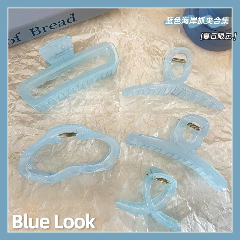 银色金属发夹后脑勺发量多大号盘发抓夹高级感鲨鱼夹韩国头发饰女详情1