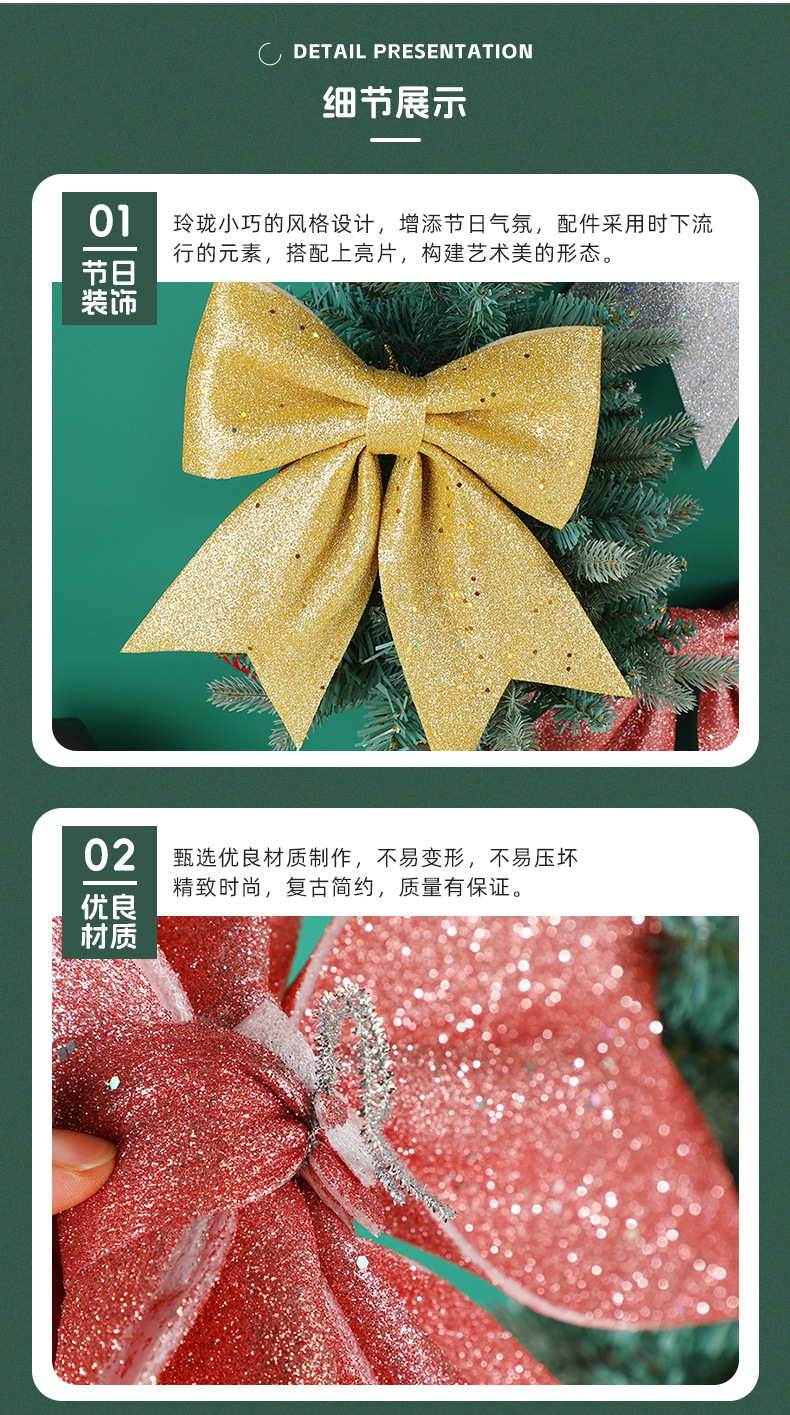 New Christmas bow pendants from the original manufacturer, creative Christmas tree bow decorative pendants, Christmas window decorations pic 5