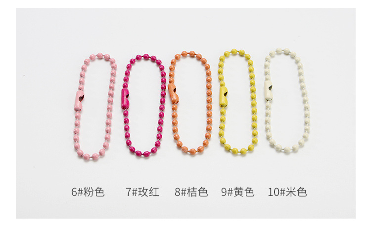 100 pieces of diy jewelry accessories in stock, including colored bead chains, metal chains, round bead chains, lacquered pearl chains, keychain chains, etc pic 11