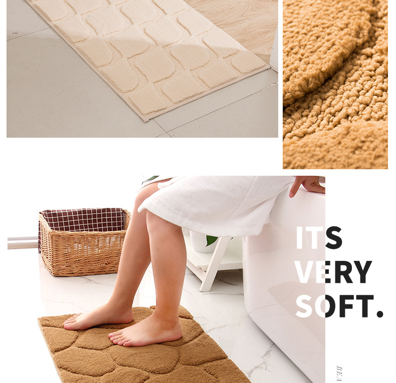 大达欧式卧室床边地毯简约纯色浴室厨房卫生间厚绒吸水脚垫详情29