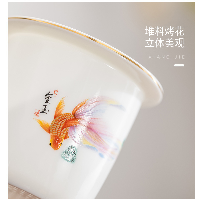 The Wujiang Sheep Fat Jade Porcelain Kung Fu Tea set travel bag is a high-end souvenir for outdoor travel. Wholesale pic 26