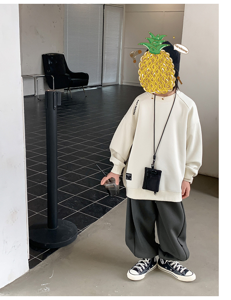 童装2024新款卫衣儿童卫衣男童时髦潮打底衫韩版宝宝上衣男孩宽松详情45