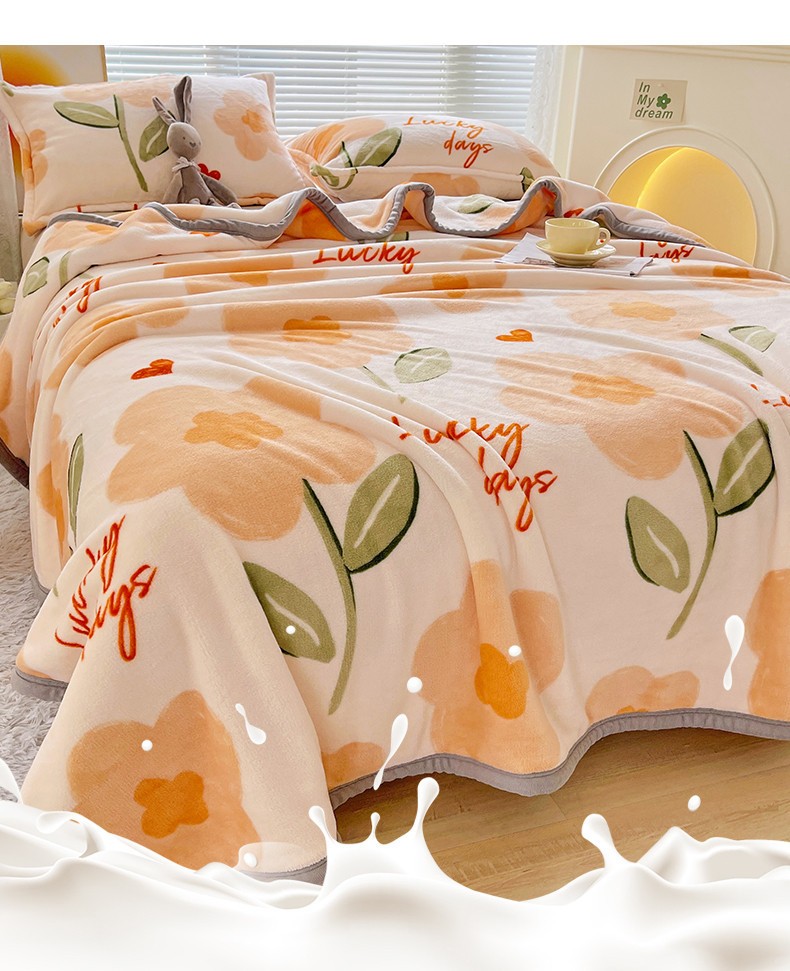 精品毛毯加厚保暖牛奶绒双层毯子沙发盖毯办公室午休空调毯子批发详情3