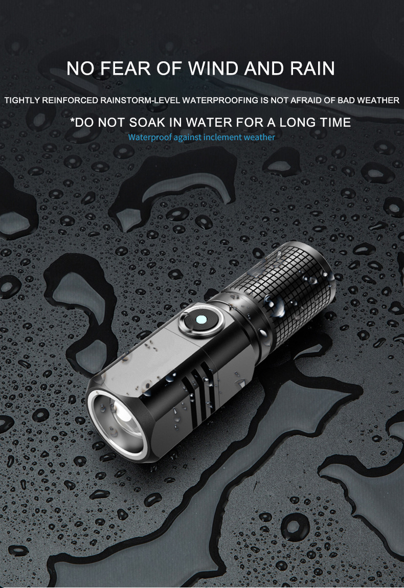 Wholesale of cross-border outdoor mini high-intensity flashlights, led rechargeable flashlights, high-intensity flashlights, hand-held flashlights pic 20