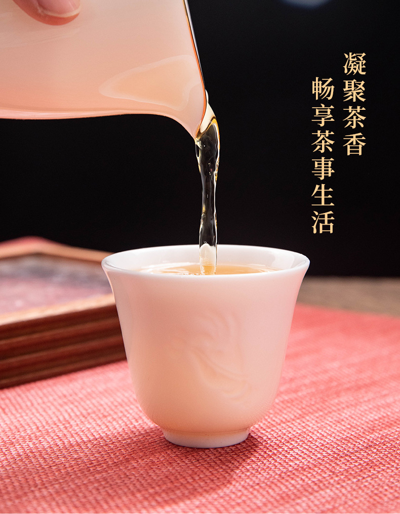 Factory direct sales of Dehua white porcelain jadeite Kung Fu tea cups, personal cups, tea tasting cups, simple household tea drinking ceramic cups pic 21