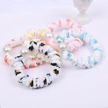 Mesh bun, large intestine circle, ponytail hair tie, fresh and fairy-like ins hair tie, sweet double-layer fabric hair tie wholesale pic 29