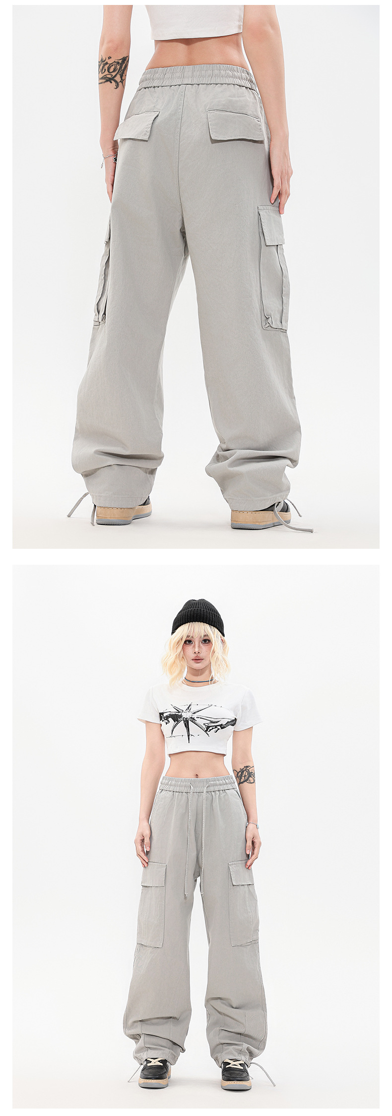 OREETA丨vintage直筒工装裤女可调节日系工装裤潮牌阔腿工装裤男详情27