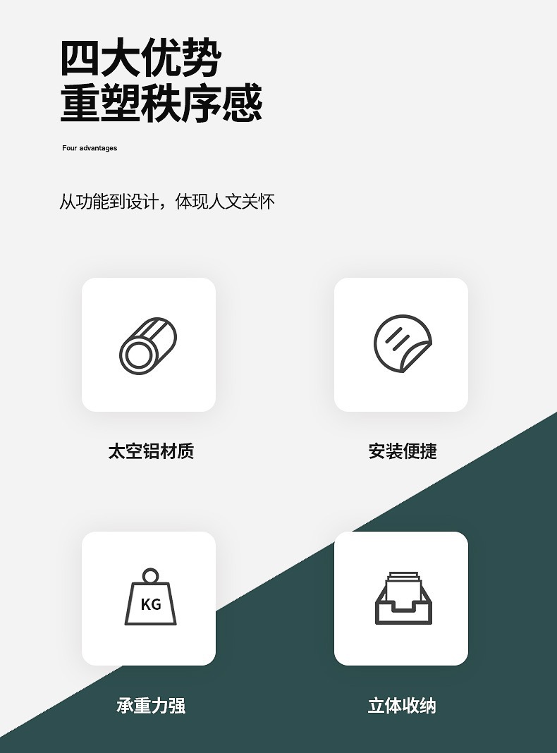 Non-drilling bathroom storage rack, wall-mounted toilet, washbasin, bathroom wall storage rack pic 13