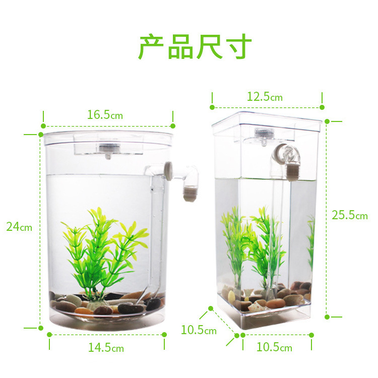 Lazy fish tank landscape ecological bottle, small mini fish tank, Office desktop fish tank, golden fish tank, creative ornamental tank pic 8