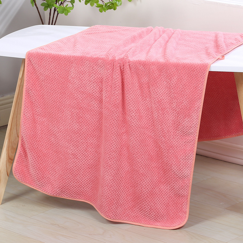 [LOVELY HOME] plain piña plaid high density coral fleece toalla de baño para adultos plain plus toalla de baño engrosada toalla de baño combinada pic 15