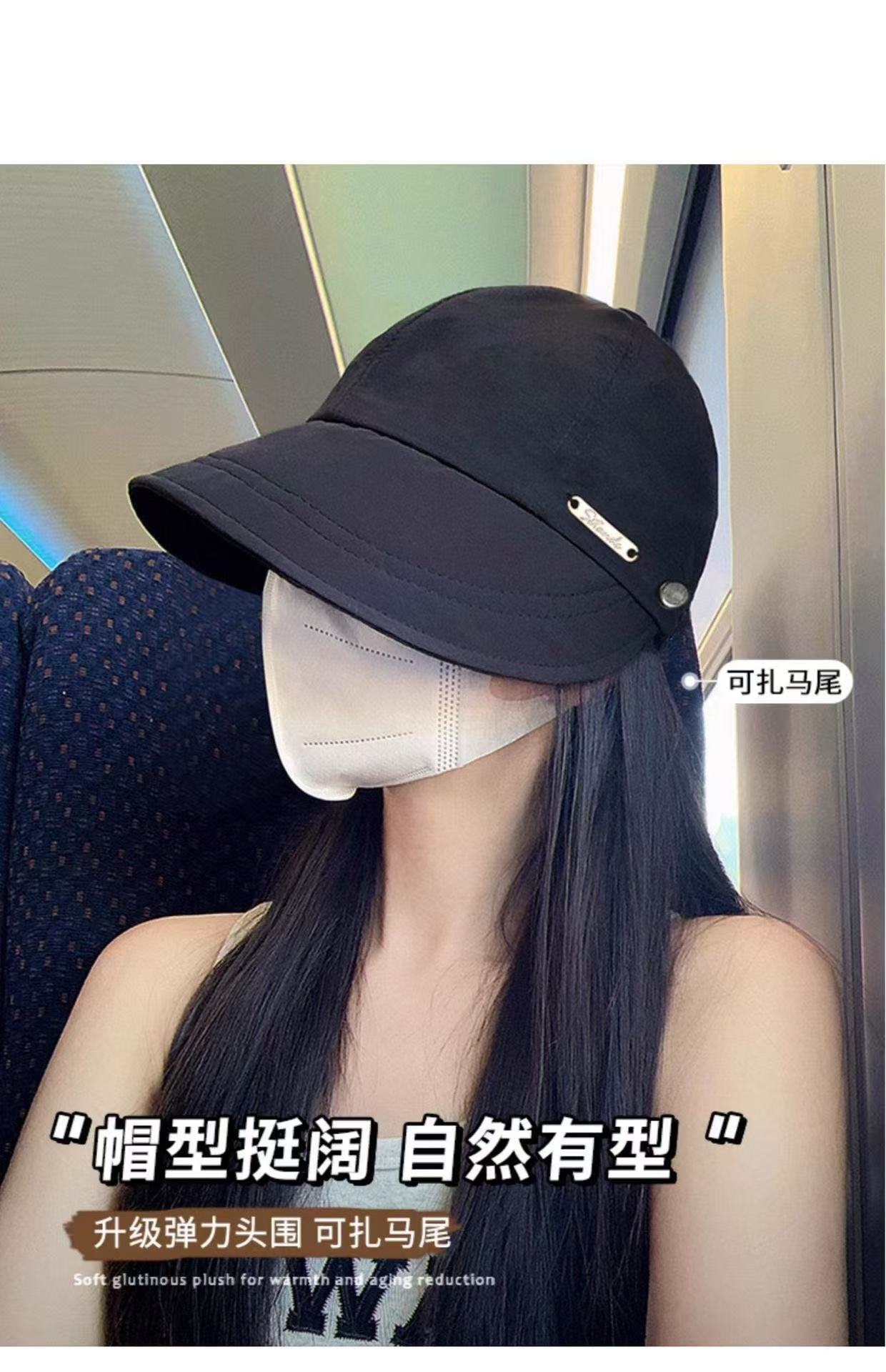 赵露思同款帽子女春秋防晒渔夫帽显脸小太阳帽防紫外线遮阳鸭舌帽详情14