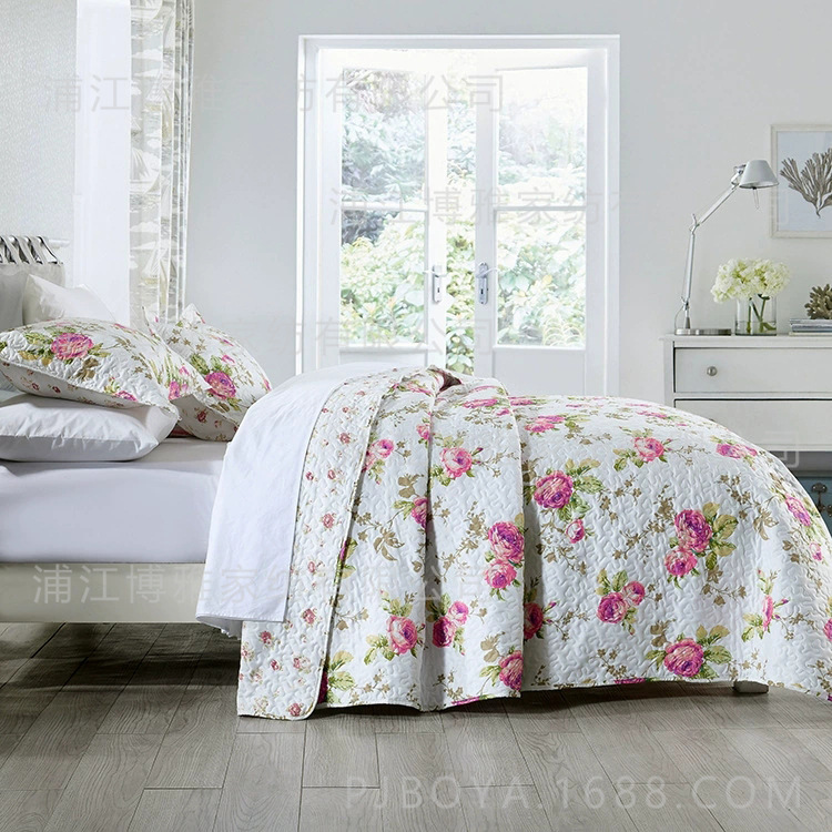 Pujiang Boya Home Textile Printed Fresh Korean Country Style Soft and skin-friendly homestay sewing Quilt Three-piece set pic 10