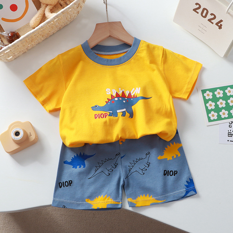 新款宝宝短袖t恤两件套纯棉男童夏装儿童半袖汗衫婴儿衣服厂家批详情6