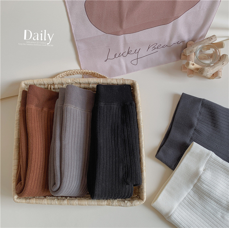 2022冬季新款儿童打底裤批发宝宝复古色坑条九分裤加绒加厚潮裤详情7