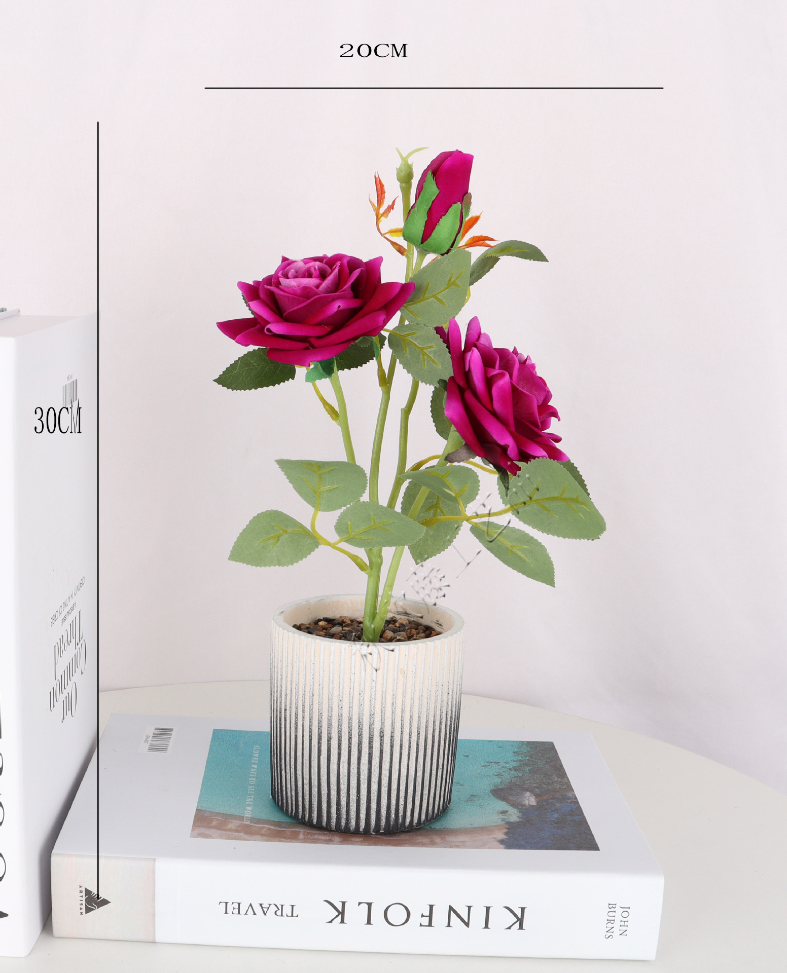 Artificial corner rose potted plants/artificial bonsai/artificial flower creative interior small ornaments/Amazon factory direct sales pic 2