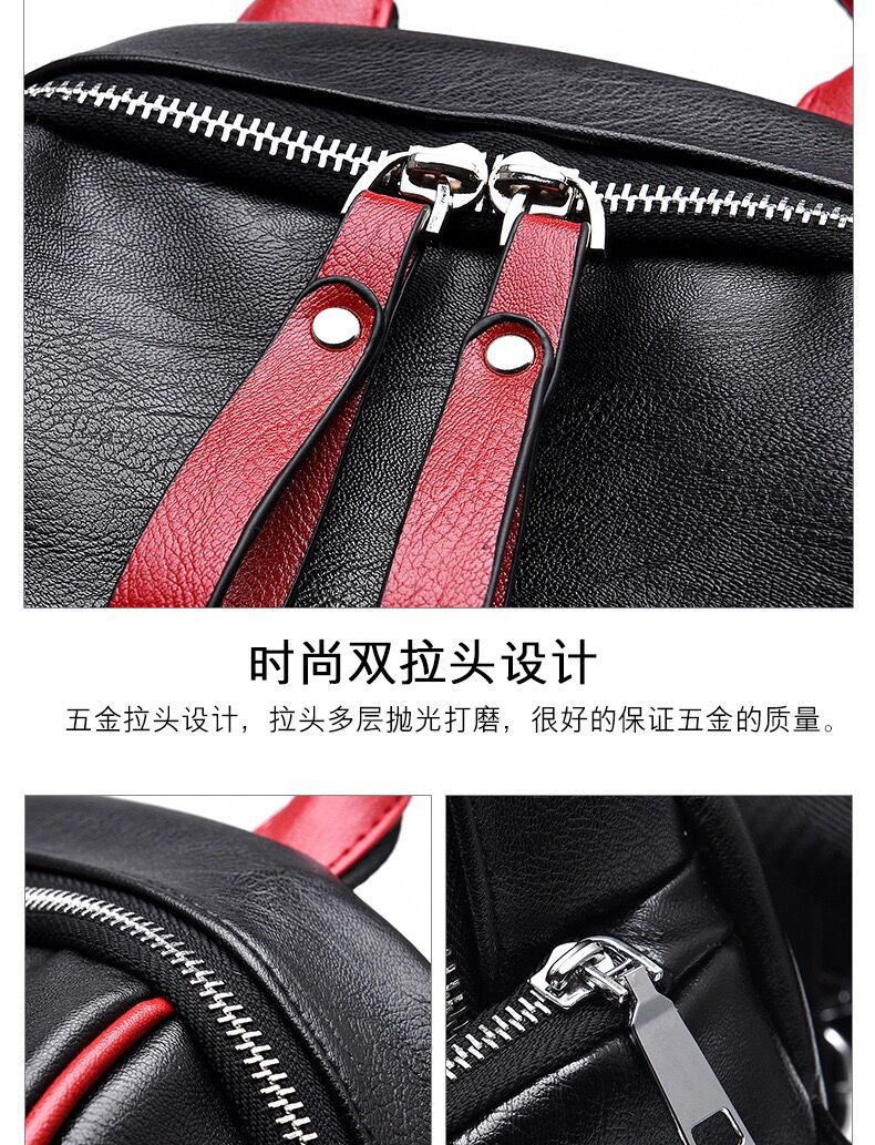 A 2021 new soft pu trendy backpack for girls, a Korean-style schoolbag for girls, a versatile backpack for travel and leisure pic 19