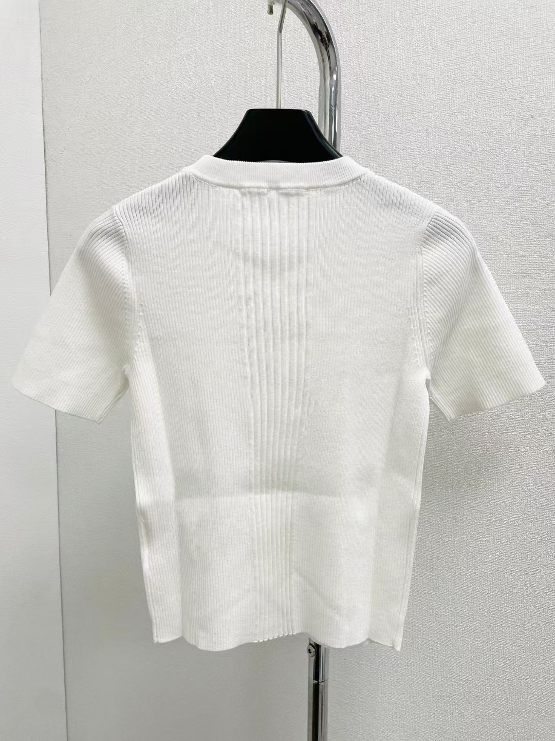 高定小香风双C镂空针织衫短袖25年早春新款修身显瘦百搭短款T恤女详情11