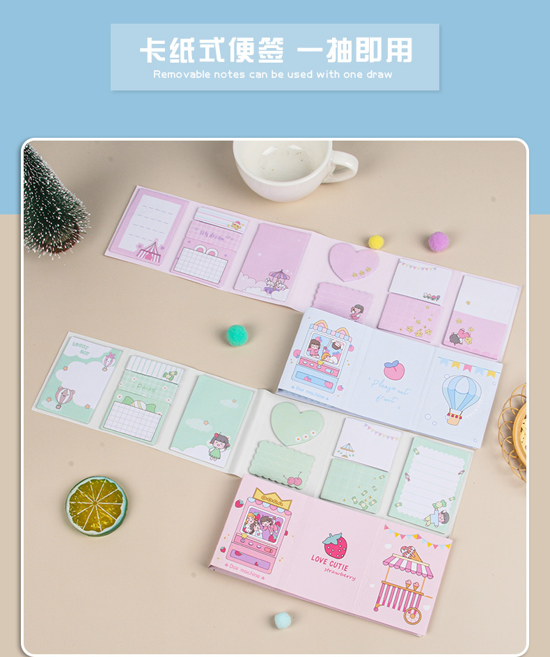 The cartoon 60% off sticky notes are very cute and sticky. The Korean-style sticky notes are used for students to stick N times. DIY notebook decoration pic 6