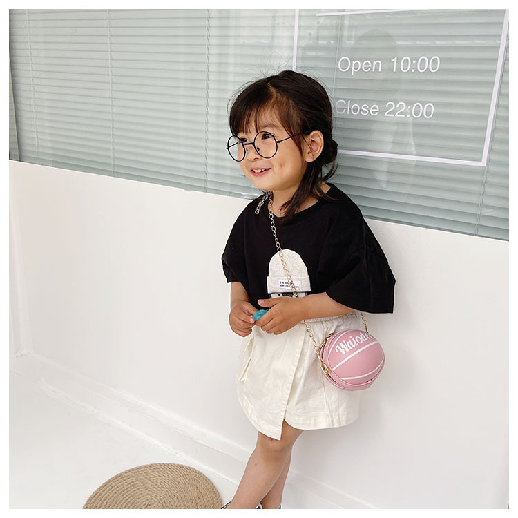 儿童包包新款蓝球零钱小包时尚女童迷你链条单肩斜挎包圆球包批发详情13