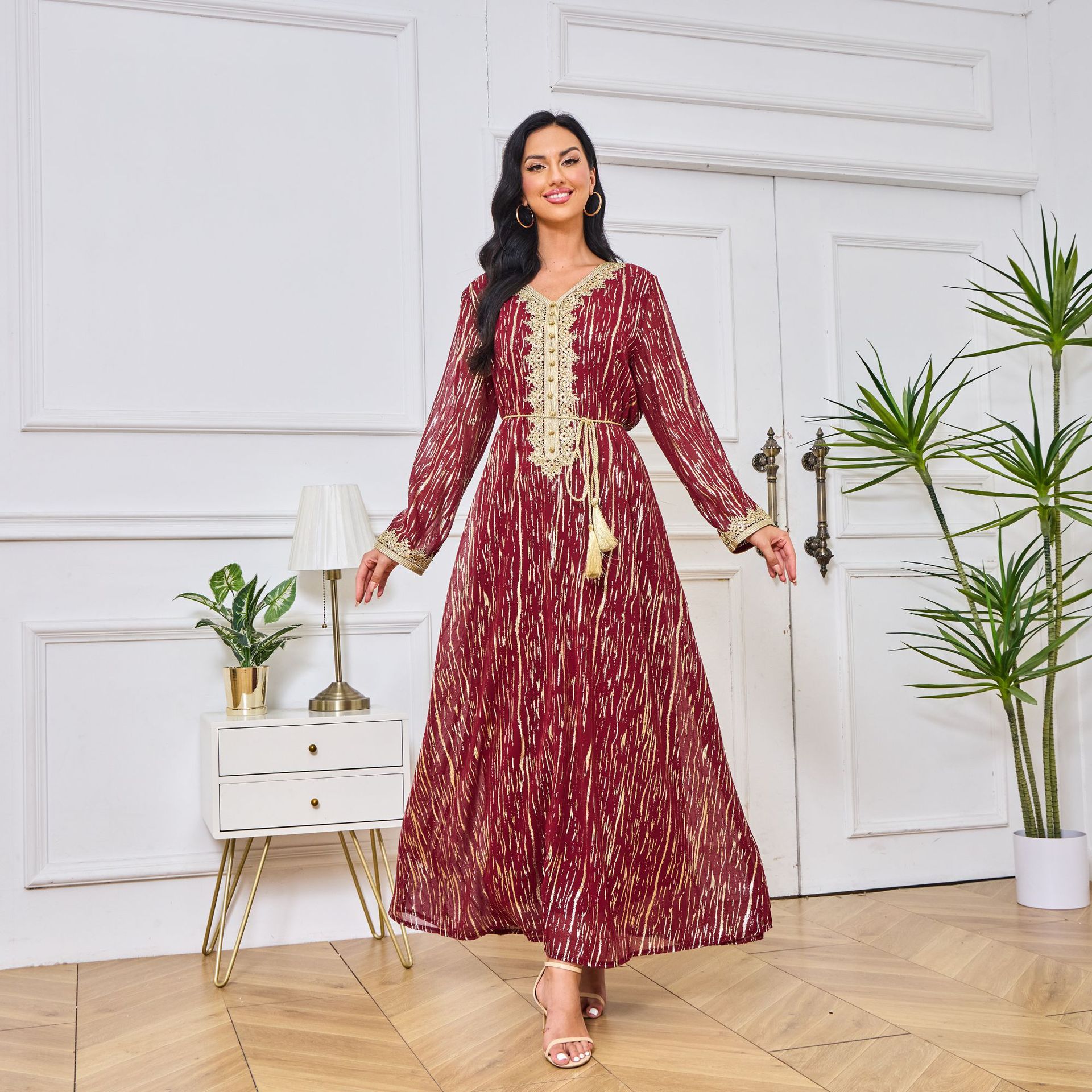 MT029 Middle East Cross-border Trade Arab Clothing, robes, embroidered cardigans, vests, two-piece dresses, ebay pic 3