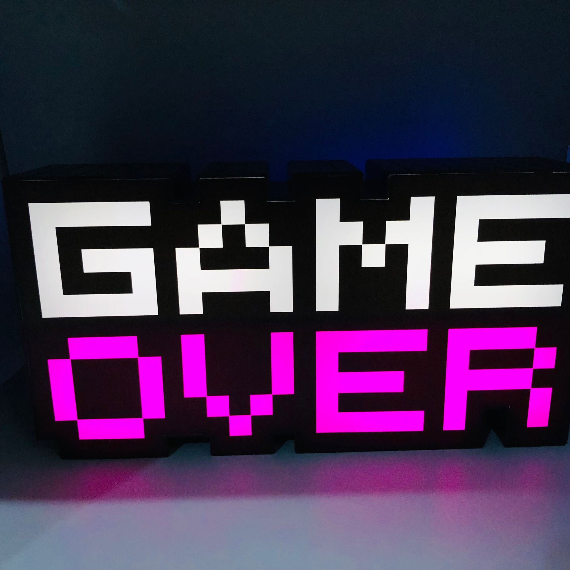 Video Game sound game logo light, seven-color night light, Game over letter LED decorative light pic 4