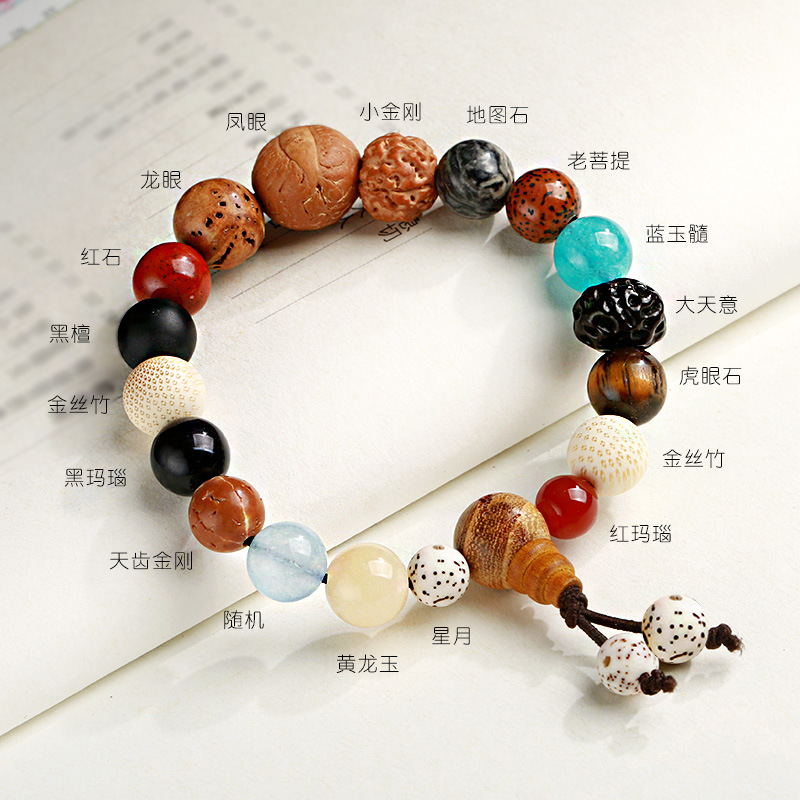 18-seed bracelet, hand-held 18-seed Bodhi bracelet, female Bodhi bracelet, 18-seed multi-treasure Buddhist prayer beads, commemorative jewelry pic 4