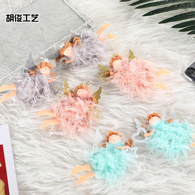 A pair of cute Christmas decorations for the scene setting and environment of the new angel pendants that are best-selling in Europe in 2023 pic 10