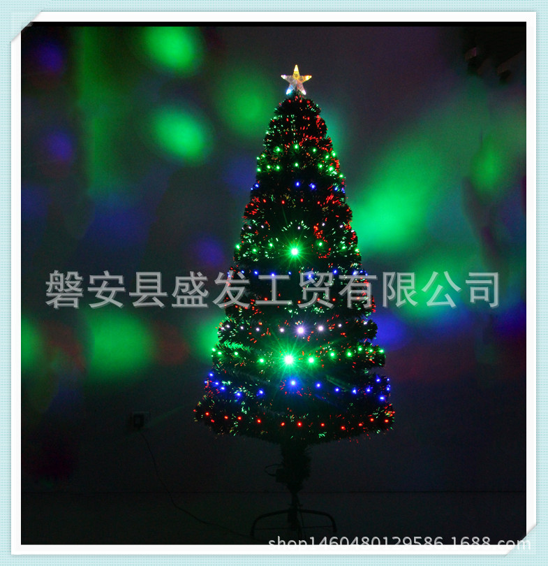 Green leaf fiber optic full-light Christmas tree factory direct sales and customization, various styles, sizes, materials, tree decoration wholesale pic 45
