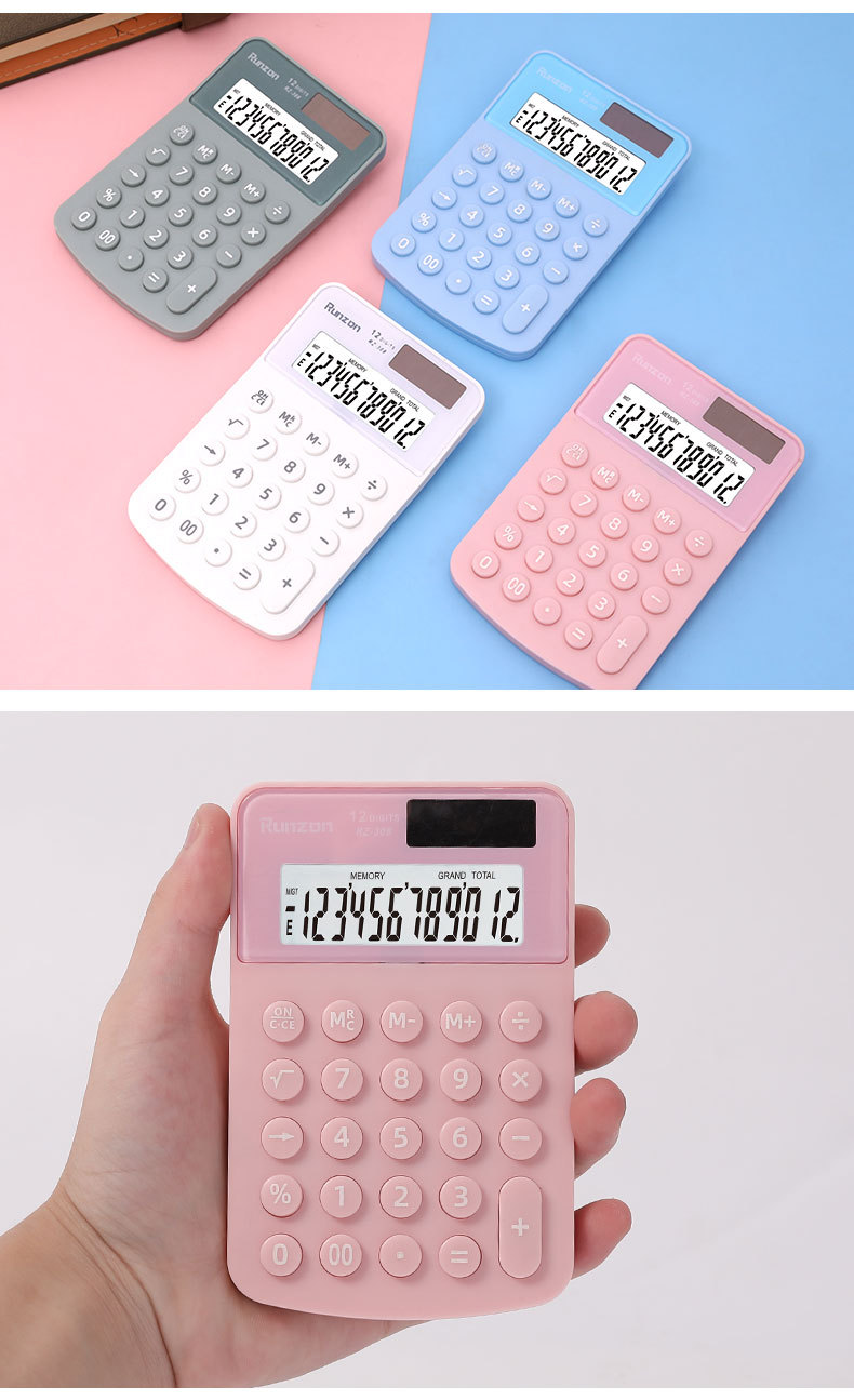 The cute and creative student simple and portable pink goddess mini button RZ-308 calculator with a girlish heart pic 11