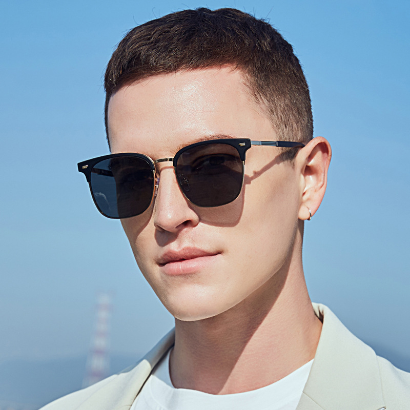 The 2021 new semi-framed glasses of the same style as the gangster legend Tom Hardy can be paired with myopia and anti-blue light WY12 pic 5