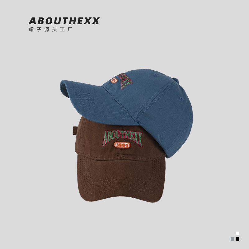 Nueva versión coreana bordado de letras softtop simple gorra de béisbol de cabeza grande para mujeres casual versátil Ins duck tong cap para hombres maré pic 14