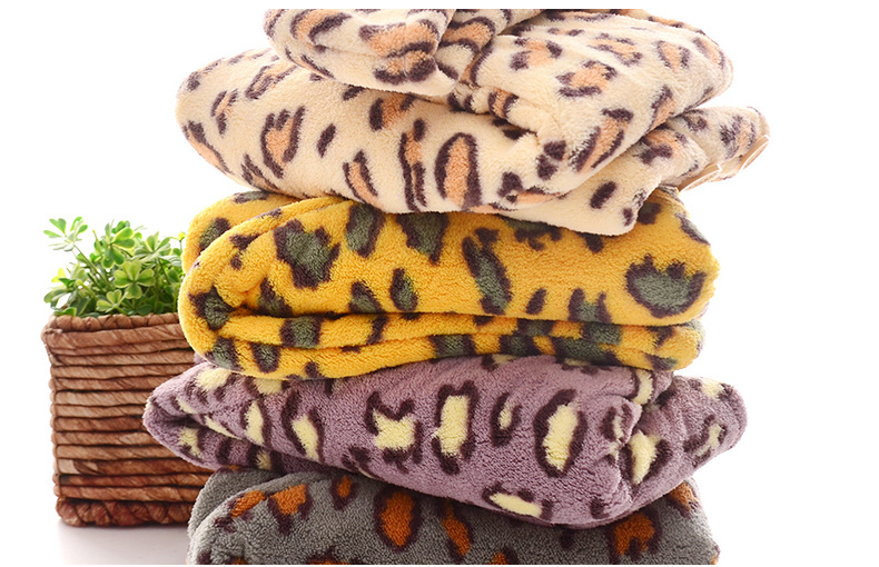 批发珊瑚绒豹纹干发帽速干帽强吸水加厚双层速干毛巾浴帽包头巾详情16