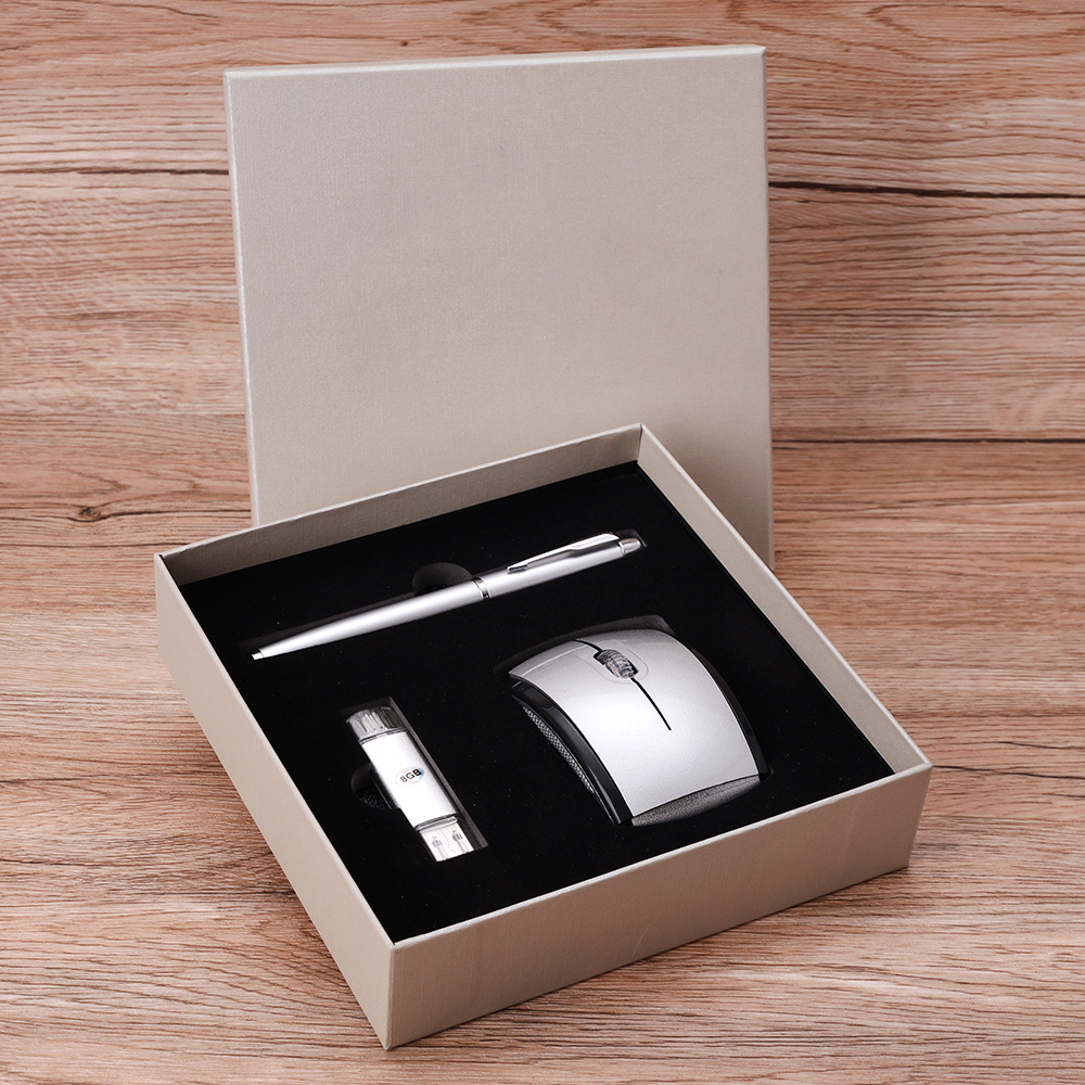 u盘礼品 实用企业公司地产商务年会开业赠送鼠标套装 制作LOGO详情3