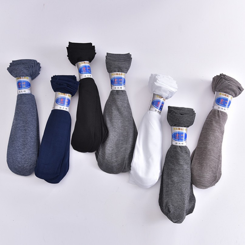 Hombres de verano medias de tubo medio calcetines de baño de pies calcetines de piso mercerizado algodón color sólido estilo fino negocios hombres calcetines al por mayor pic 5