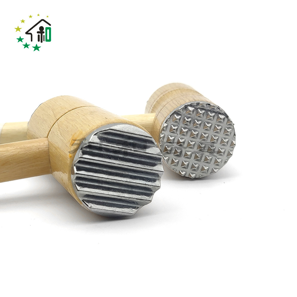 Kitchen wooden handle meat hammer, double-sided tendon breaker, steak hammer, tender meat beating hammer, meat smashing hammer, aluminum alloy meat loosening hammer pic 18