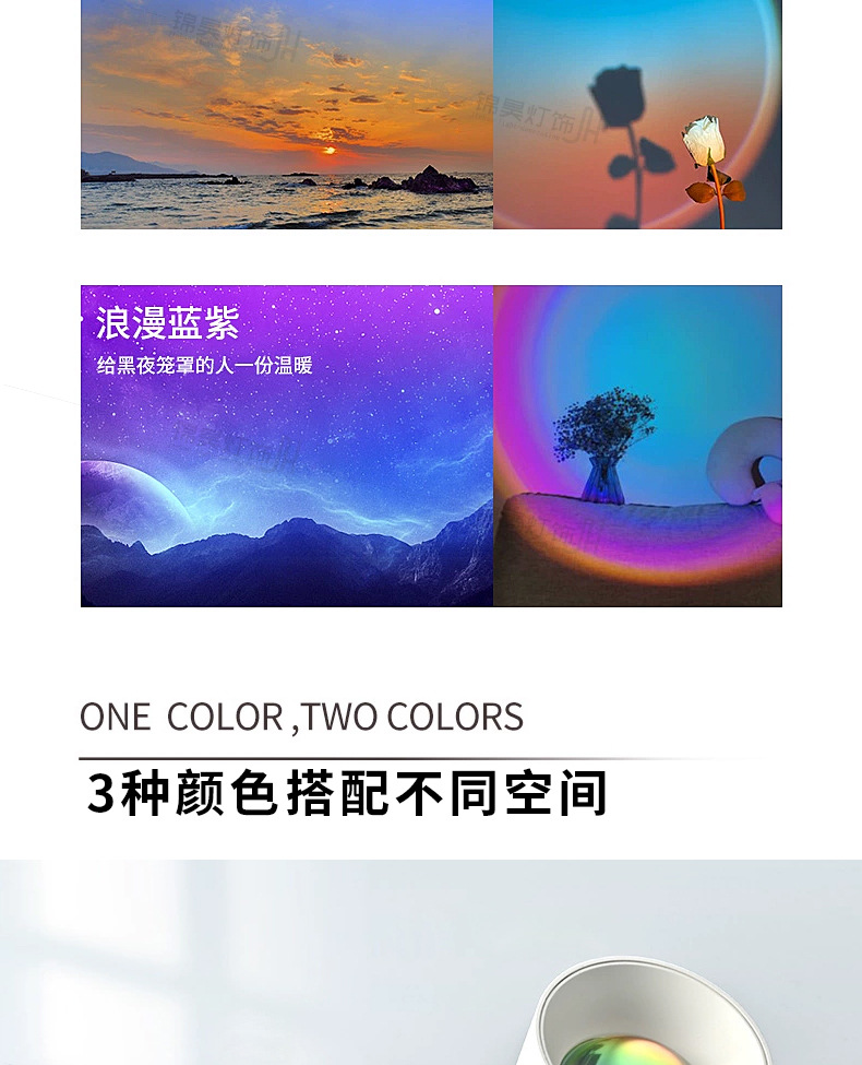 明装日不落射灯嵌入洗墙背景墙玄关直播商用日落夕阳过道氛围射灯详情7