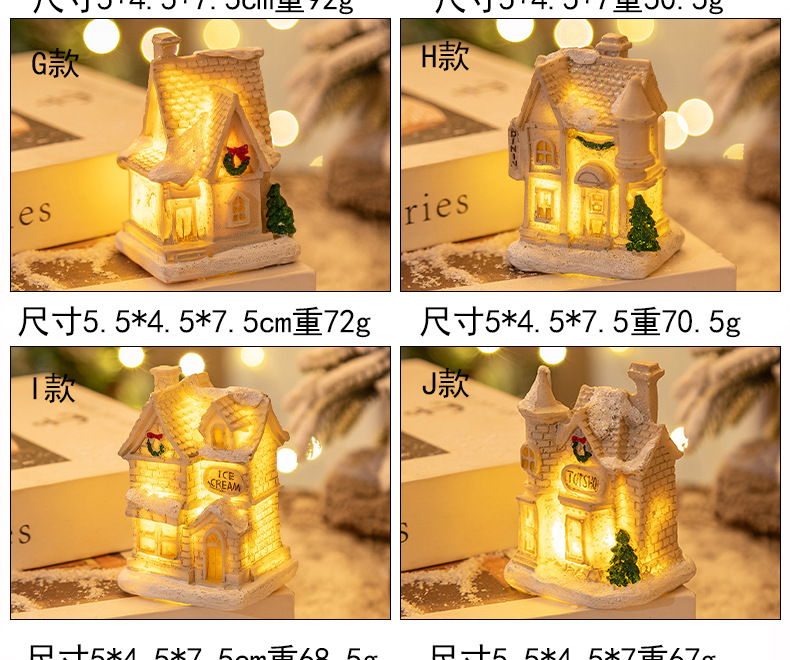 Christmas decorations, Christmas resin small houses, LED illuminated houses, Christmas micro-landscape ornaments, Christmas gifts pic 5