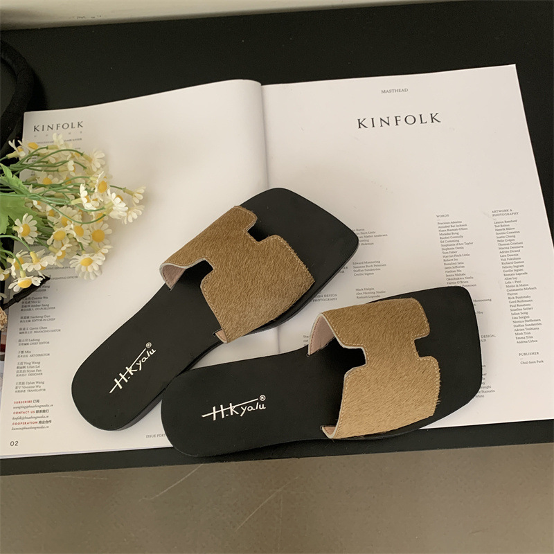 女士凉拖鞋外穿2024年夏季新款时尚百搭复古舒适平底防滑一字拖潮详情38