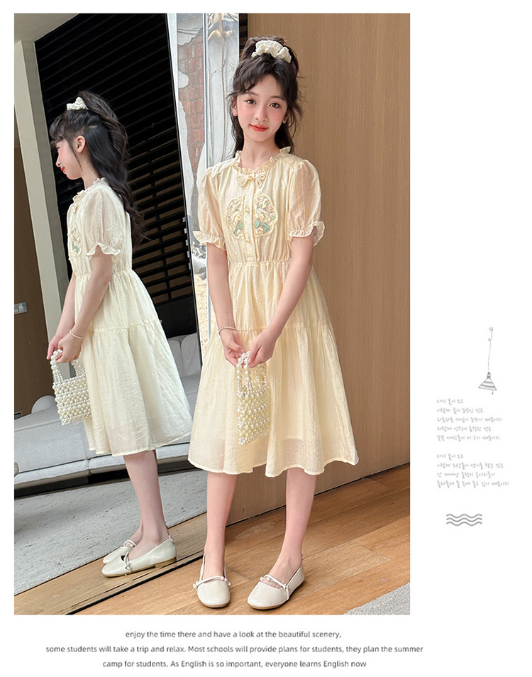 国潮女童连衣裙夏装2025新款儿童洋气时髦国风汉服裙子女孩夏款公主裙详情14