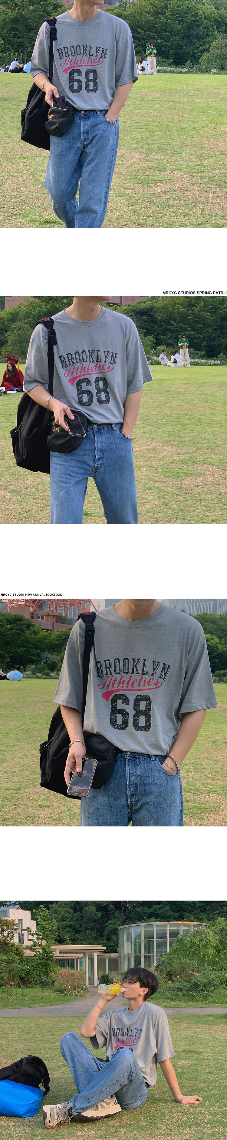 MYQ复古字母印花T恤男女韩版潮流圆领半袖夏季宽松纯棉短袖情侣详情9
